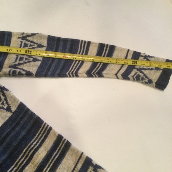 Chaps Aztec Print Lightweight Cotton Open Cardigan Size Large - Picture 7 of 8